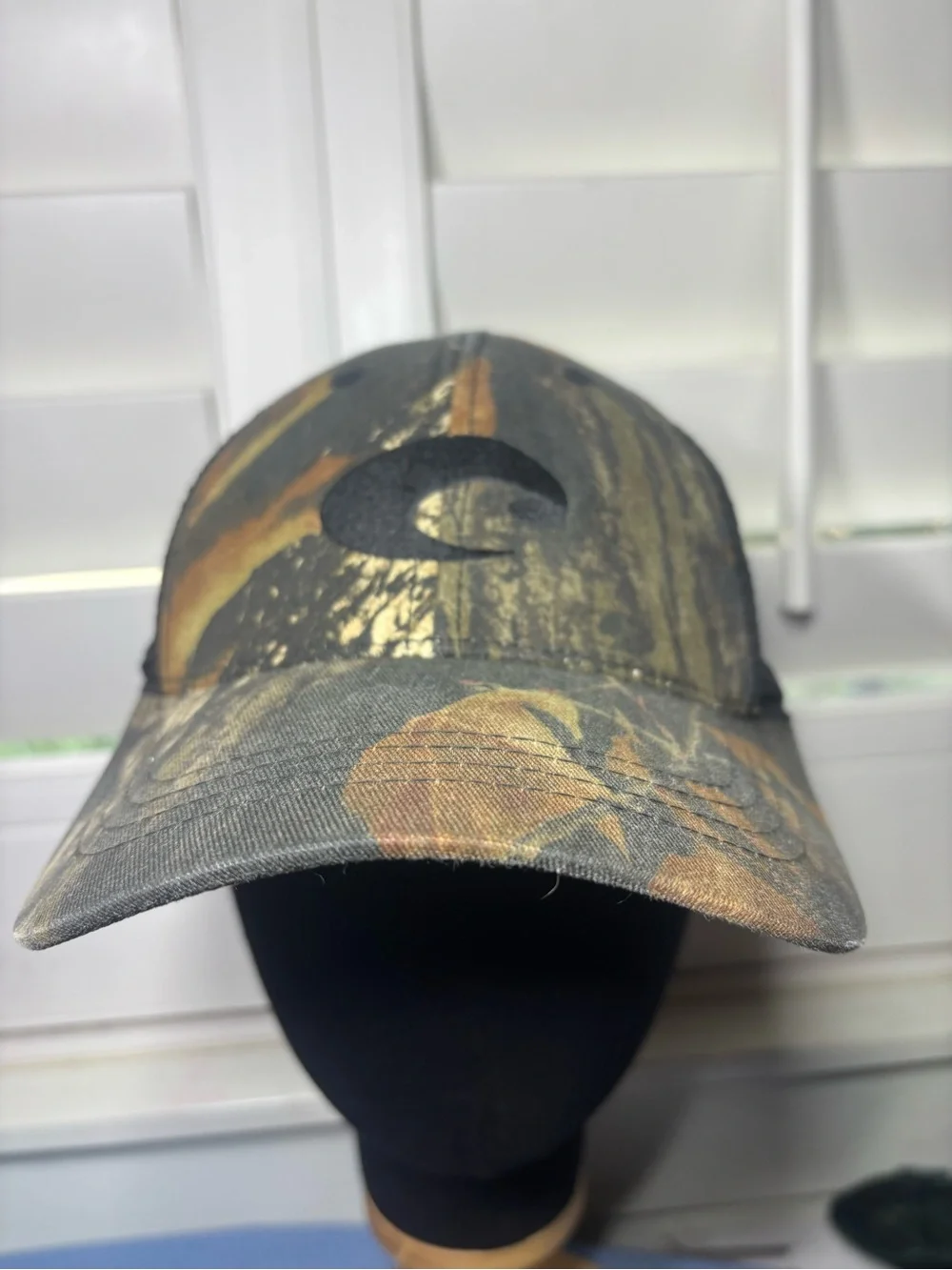 Costa Camo Trucker Hat with Black Logo